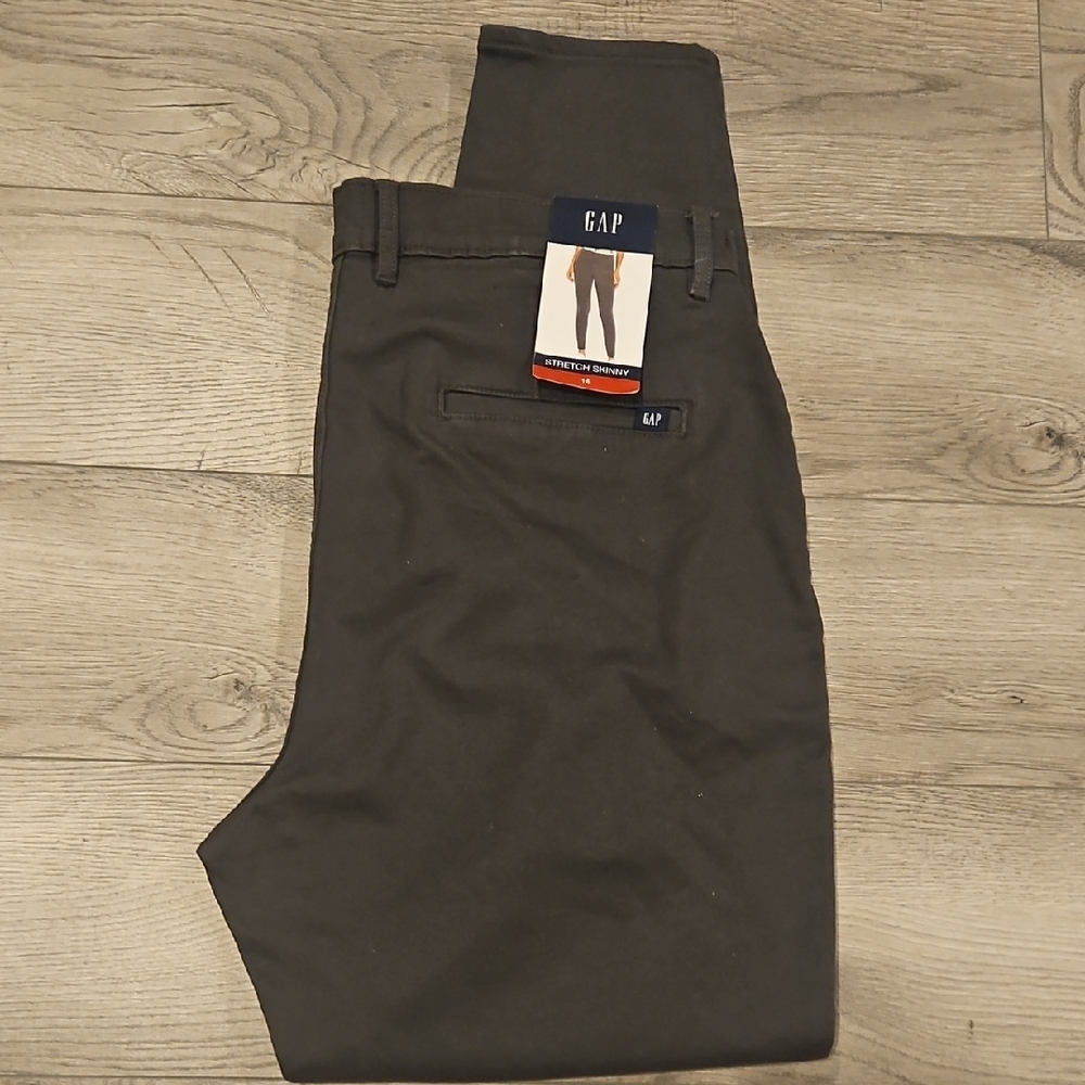 GAP Womens Charcoal Stretch Skinny CHINO Pants~ NWT